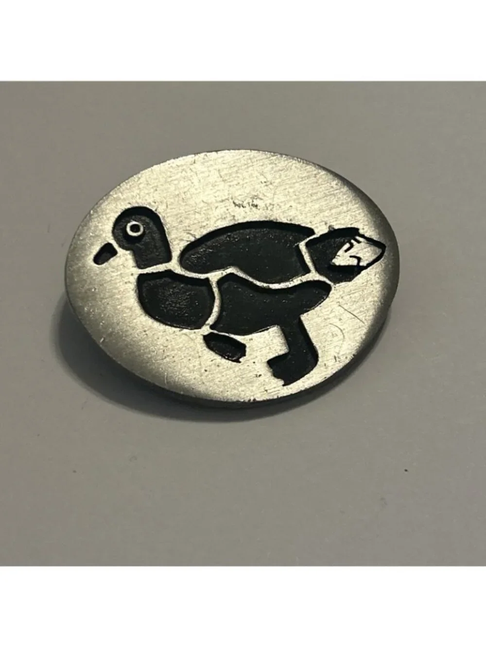 Hopi Overlay Silver Color W/black Metal Bolo Tie Duck Southwestern Cowboy